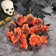 thumbnail image 6 of Taotanxi Halloween Decorations, 15Inch Artificial Spider Rose Leaf Floral Stems Halloween Branches Decoration, for Home Indoor Party Vase Arrangement Decor - Orange., 6 of 7