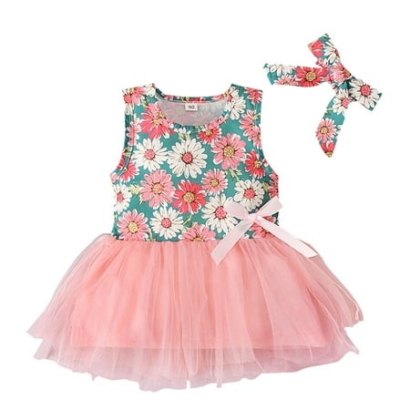 

Pimfylm Toddler Summer Dresses Baby Toddler Girls Short Sleeve Casual Dresses 2023 Pink 18 Months