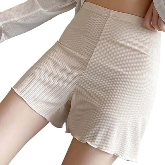 Censtreet 2 Pcs Women Loose Half Slip Shorts Loose Fit Lace Trim Pettipants Culotte Slip Bloomers Split Underwear Shorts