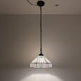 thumbnail image 2 of Tiffany Pendant Lights Plug In White Hexagon Stained Glass LED Bulb Included for Dining Room 12"W*12"D*60"H, 2 of 4