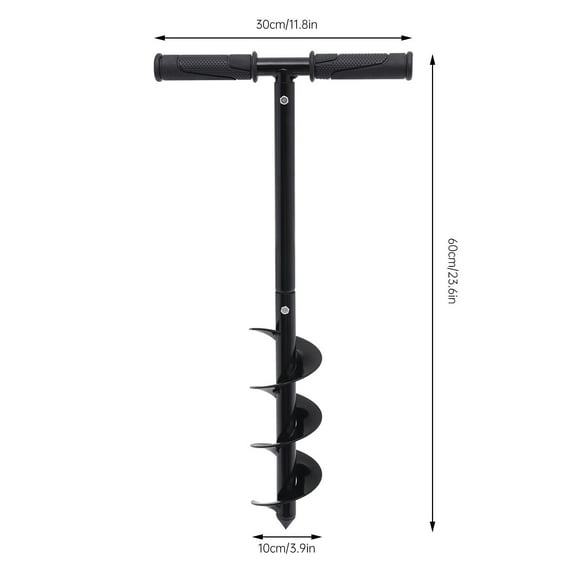 Hand Post Hole Digger T-Shaped Earth Garden Auger Drill with Non-Slip Handle