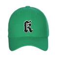 thumbnail image 2 of Daxton Structured Baseball Hat Cap Old English A to Z Letter Number Initial-Kelly, Letter K, 2 of 4