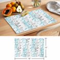 thumbnail image 6 of Aqua Grey Botanical Placemats Set of 12 Spring Floral Summer Farmhouse Place Mats Indoor Wipeable Table Mats Washable Cloth Dining Table Placemats for Kitchen Holiday Party Home Decor 13x19 Inch, 6 of 9