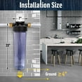 thumbnail image 5 of High Capacity 20 x 4.5” Whole House Filter Purifier System for Well or City Water, Presser Relief Button, 1” NPT Brass Port, Double O-ring, Meets NSF Standards & Regulations (Transparent, 3 Sets), 5 of 7