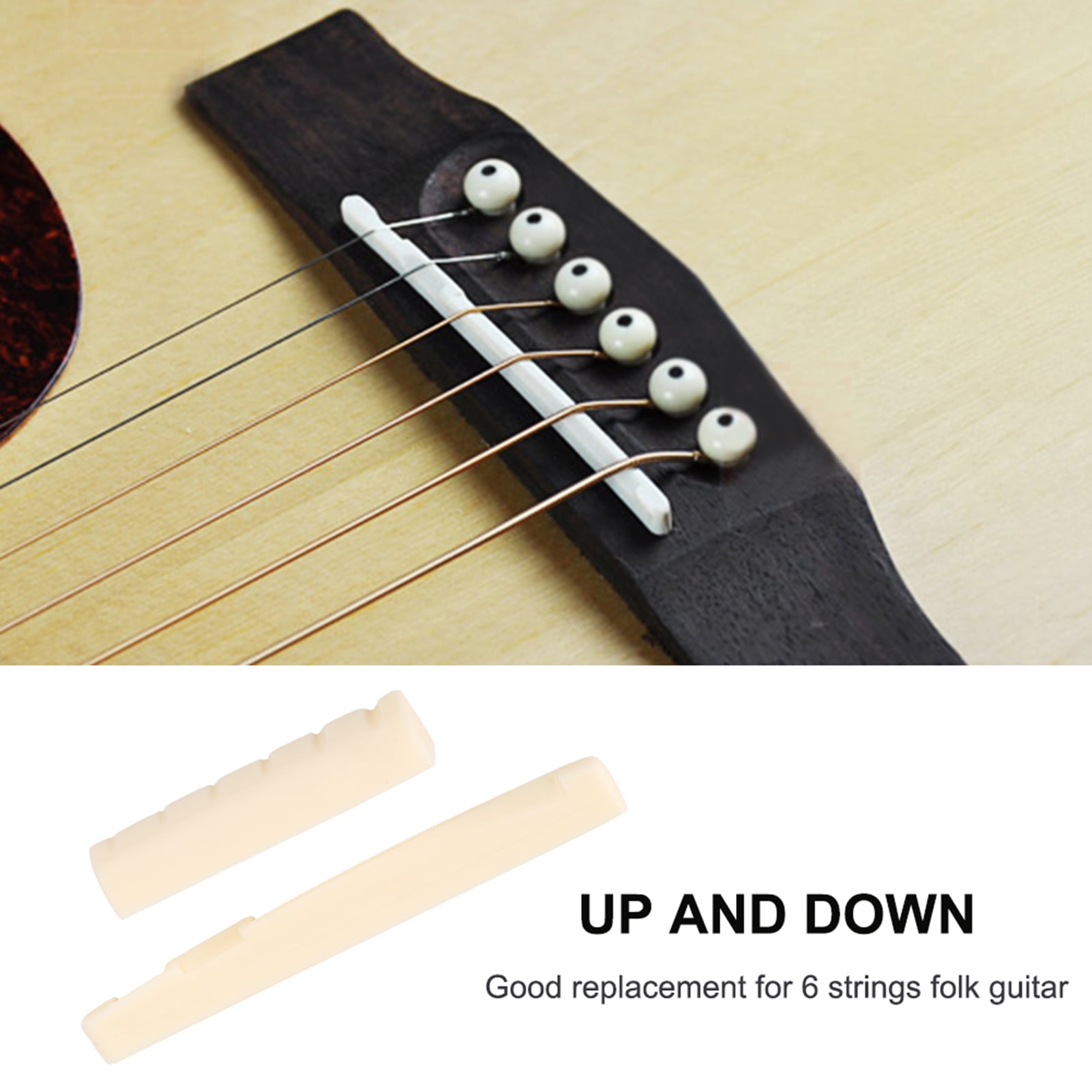 Chevalet De Guitare Acoustique En Palissandre - Pont 6 Cordes, Selle De Remplacement Pour Guitare Folk