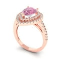 thumbnail image 2 of Halo Engagement Ring for Women - 2.48ct Simulated Pink Diamond in 14K Rose Gold Promise Ring, 2 of 6