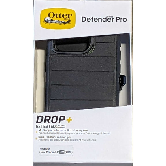 OtterBox Defender Pro Series Case and Holster For iPhone 15 Pro-Black