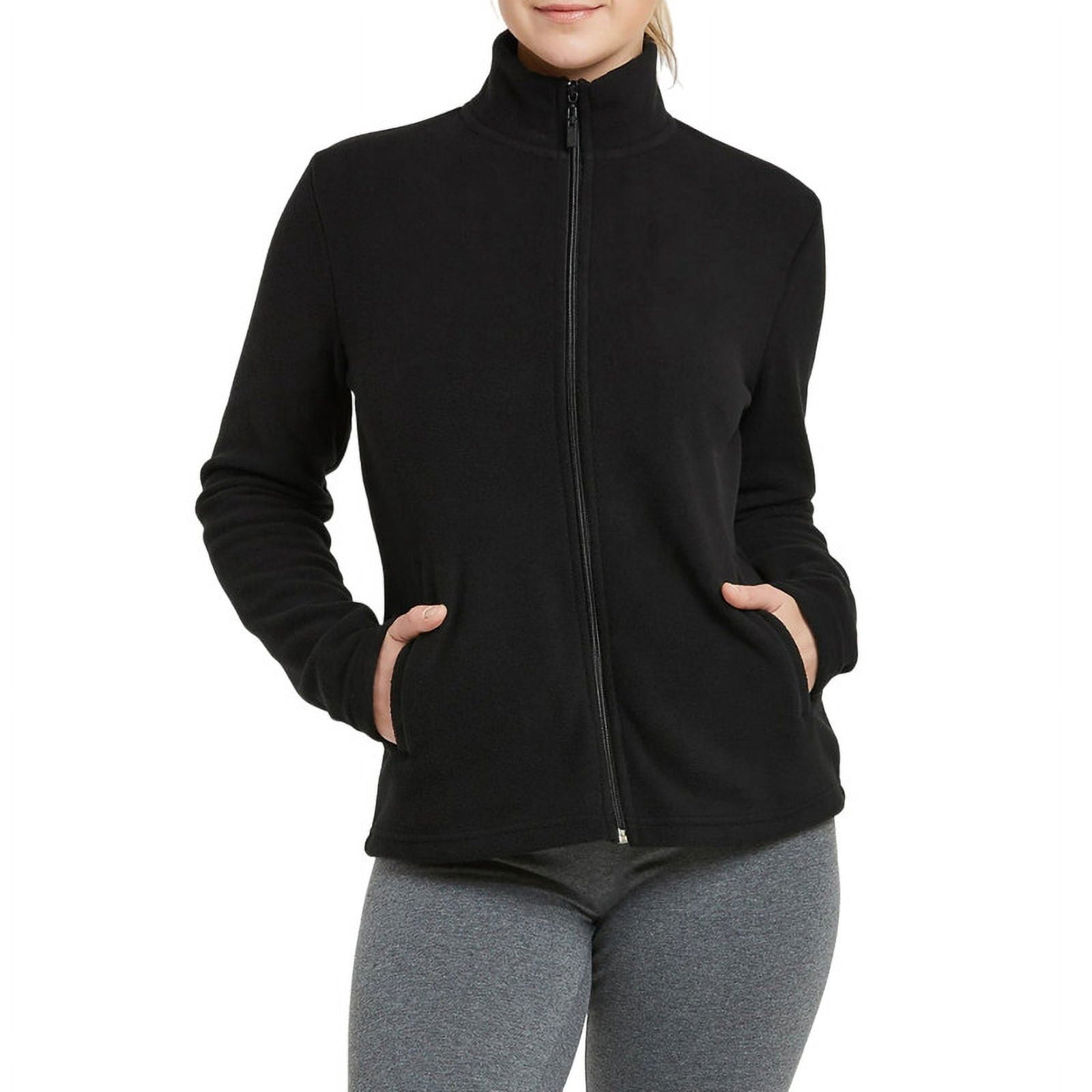 Women’s Polar Fleece Jacket with Pockets Full Zip Up S-3XL Regular & Plus Long Sleeve Lightweight Warm Coat Spring Fall Winter Activewear Womenswear