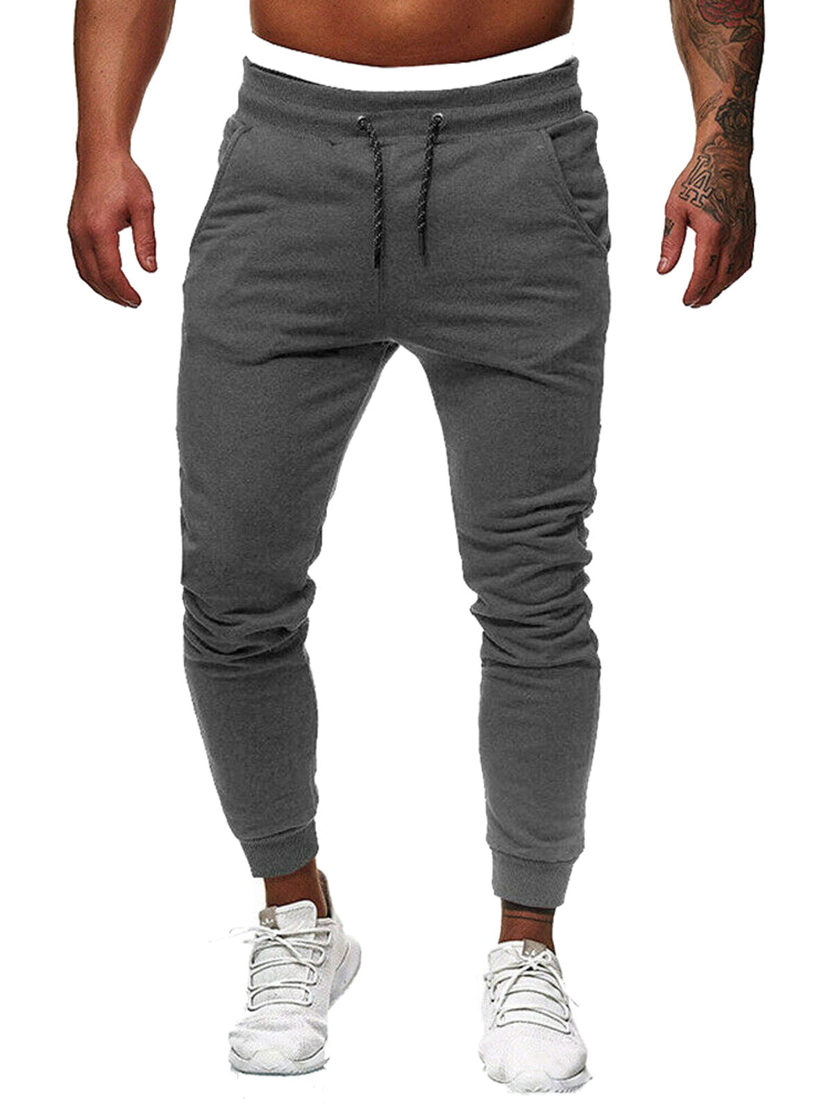 Men Long Casual Sport Pants Gym Trousers Running Slim Fit Joggers Gym Sweatpants 