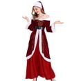 thumbnail image 5 of Luxalzxs Woman Fashion Red Christmas Tube Top Embroidered Dress Suit with Hat and Belt Christmas Masquerade Party Costume, 5 of 5