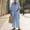 Blue, variant on 3 Piece Sets for Women Linen Short Sleeve Matching Set Long Cardigan, Tank Tops and Wide Leg Pants Elegant Summer Lounge Breathable Outfits
