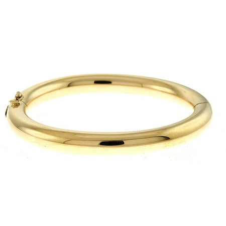 JewelryWeb - 14k Yellow Gold Tube Bangle Bracelet 8mm Hinged Tongue ...
