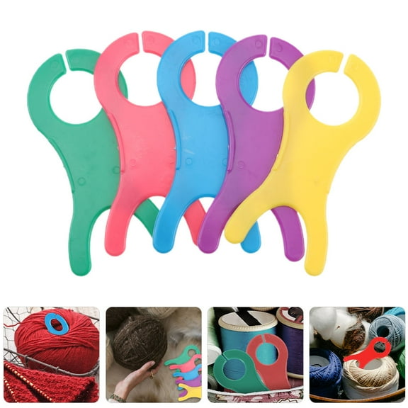 FESTFENDS 20Pcs Yellow Yarn Bobbin Winder Rectangular Plastic DIY Knitting Tool for Experienced Users