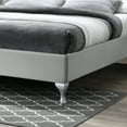 thumbnail image 5 of Better Home Products Cleopatra Crystal Tufted Velvet Platform Bed in Gray, 5 of 7