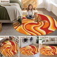 thumbnail image 5 of Orange Yellow Round Area Rug 3.3Ft Washable Circle Rugs for Dining Room Table, Modern Ombre Abstract Aesthetic Art Non-Slip Carpet Floor Mats Indoor Outdoor Carpet Runner Aesthetic Home Decor, 5 of 8