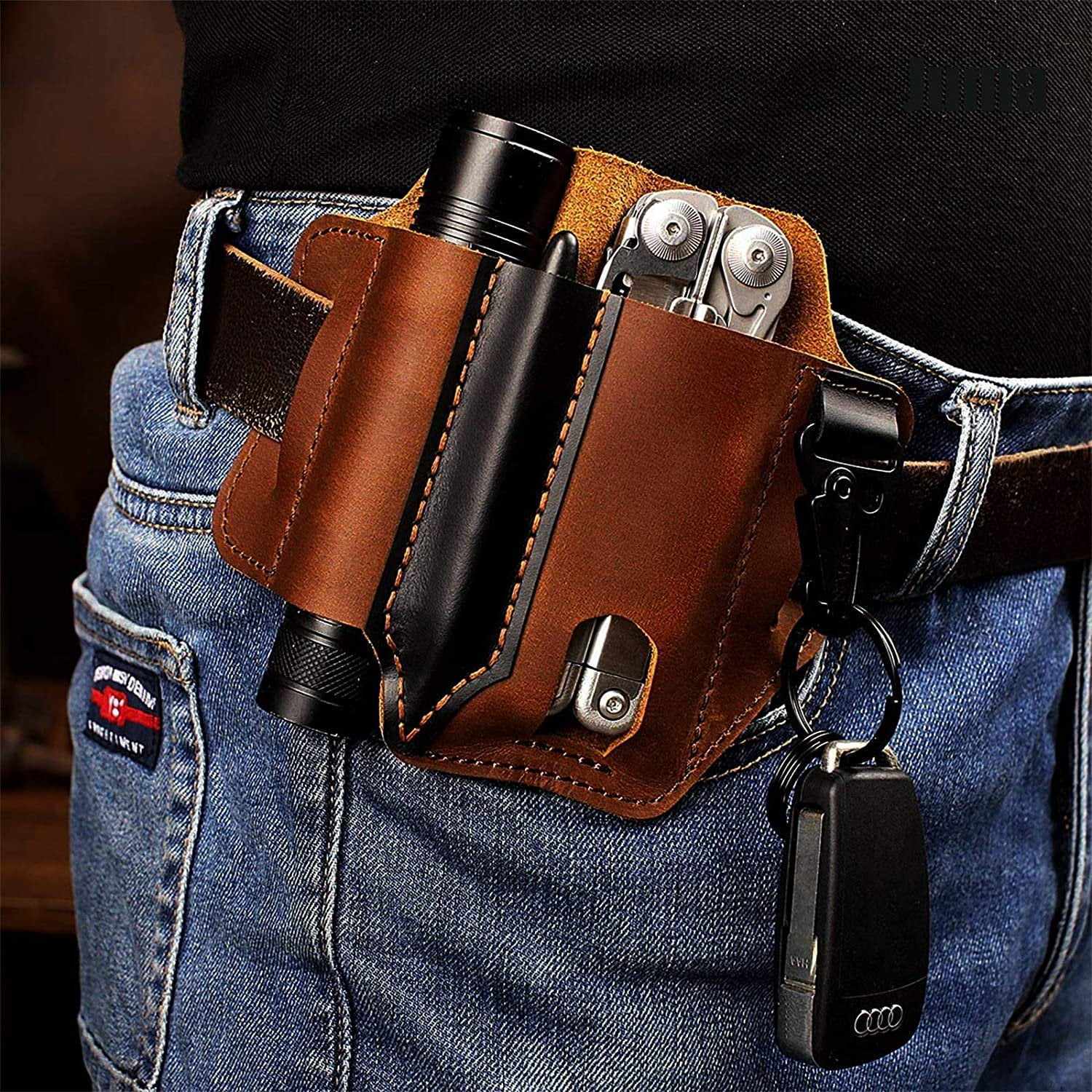 leather knife sheath,EDC Heavy Duty Multitool Sheath, Leather EDC