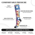 thumbnail image 3 of Socks Calf Pressure Socks Breathable Moisture Absorbent 11.8in×7.9in Full Print Designed For Hiking Walking Sports Aliceblue Colorful Houndstooth Hand-Drawn Sketch_2 2 Black-2, 3 of 8