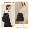 thumbnail image 2 of Mochila RAINSMORE convertible de piel sintética de 13.3 pulgadas, color negro, 2 of 8