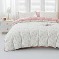thumbnail image 2 of Nayoroom Ensemble de Housse de Couette Réversible Très Grand 3 Pcs Fleurs de Tulipes Roses Blanches 100 % Coton Style Jardin Esthétique pour Filles, 2 of 7