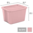 thumbnail image 4 of Sterilite Plastic 18 Gallon Tote Box Blush Pink Set of 6, 4 of 8