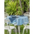 thumbnail image 3 of Outdoor Tablecloths with Umbrella Hole & Zipper, Blue Leaves Round Tablecloths 60 Inch, Summer Botanical Pastoral Waterproof Table Cloth, Patio/Pool/Picnic Table Covers, 3 of 8