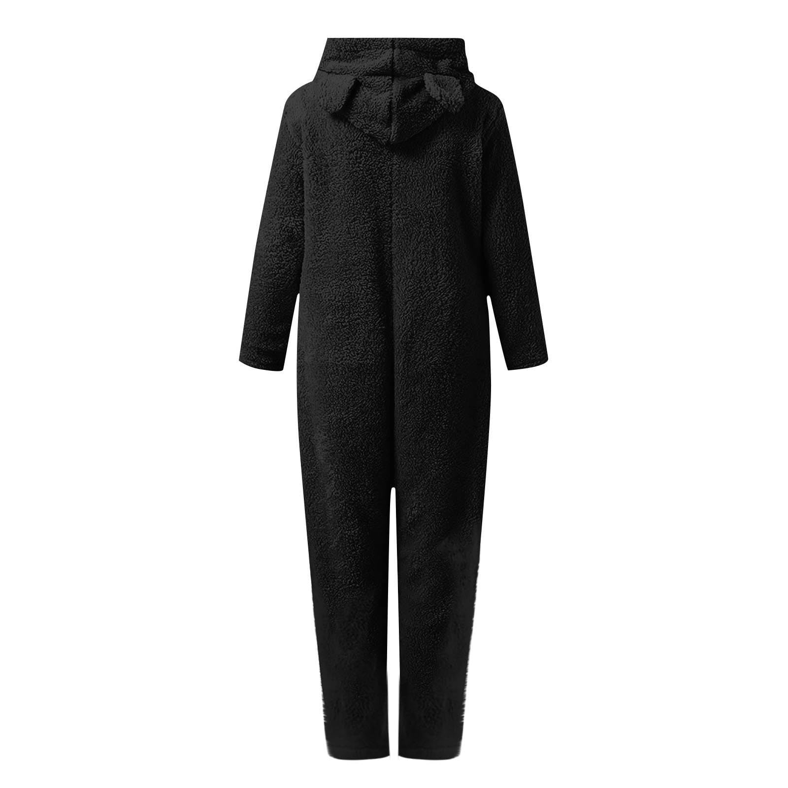 FUZHIQ Boys Girls Fleece Jumpsuits Onesie One Piece Zip Up Hooded Super Soft Fuzzy Hooded Rompers Warm Winter Jumpsuit for 13-14 Years