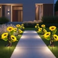 thumbnail image 3 of Solar Lights Outdoor Garden Decor, Sunflower Lights,Solar Flowers Light Solar-Powered Sunflower Garden Light Outdoor Patio Lawns Decorative Stake Light With Realistic Plant, 3 of 6