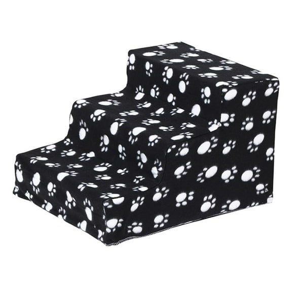 1pcs Dog Stair 3 Steps Portable Cat Dog Ladder Non Slip Step Ramp Climb Black
