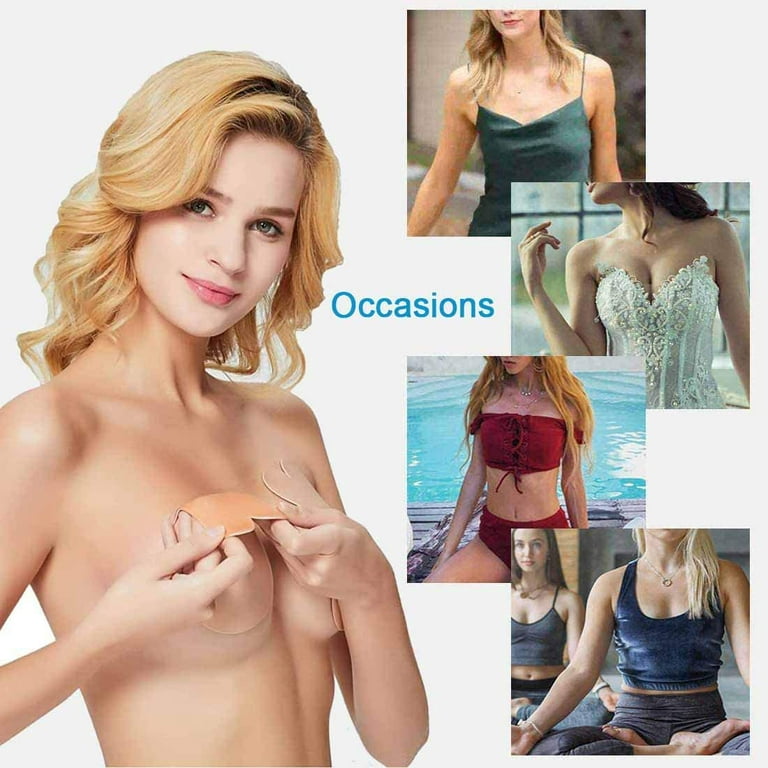 20 Pieces Nipple Covers, Disposable Adhesive Lift Bra Breast Pasties Push Up  Self Invisible Bra for Women Fits A-B/C-D Cups Beige at  Women's  Clothing store
