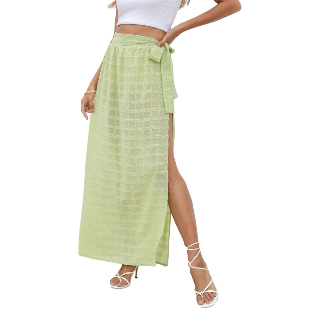 YUUZONE Womens Long BeachSkirt Side Split Swimsuit Cover Up Skirt Tie