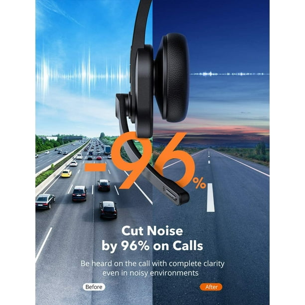 TaoTronics Trucker Bluetooth Headset with Microphone Wireless