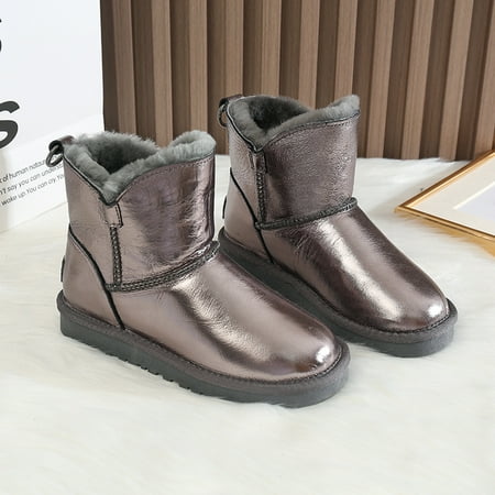 

Women s Metallic Shimmers Color Snow Boots Slip On Ankle High Warm Boots Women s Footwear