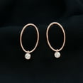 thumbnail image 2 of Rosec Jewels Certified Moissanite Front Facing Hoop Drop Earrings for Women (D-VS1 Quality), 18K Rose Gold, 2 of 8
