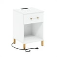 thumbnail image 2 of Furinno Tidur End Table with USB Type-C Charging Station in White, 2 of 6