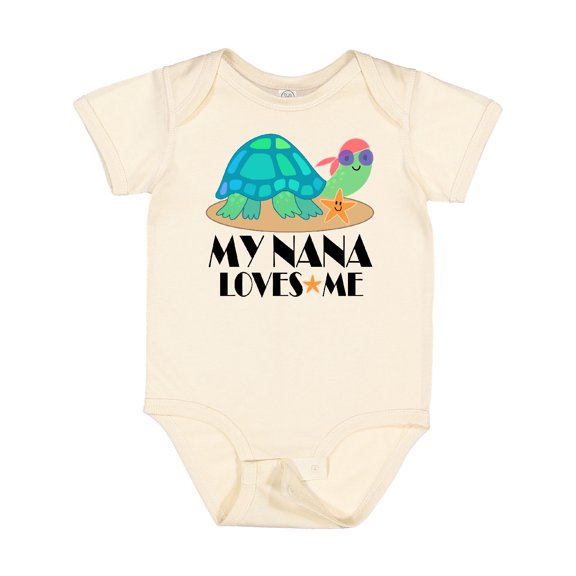 Inktastic Nana Loves Me Turtle Grandchild Boys or Girls Baby Bodysuit