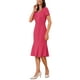 thumbnail image 4 of Vestido de cóctel para mujer Inspire Chic, vestido de tubo con decoración de botones, estilo vintage de los años 50, vestido midi con volantes en color rosa fuerte, 4 of 6