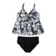 thumbnail image 1 of Swim Solutions Tankini de 2 piezas para mujer Floral Flyaway, gris, 20 Swim Solutions Tankini, 1 of 2