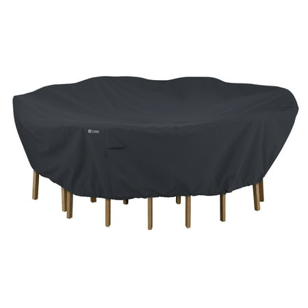 96 Inch Round Patio Furniture Cover Classic Accessories Round Patio Table & Chair Set Cover - Tough and Water Resistant Patio Cover, Large (55-817-040401-00) ()