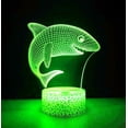 thumbnail image 5 of YSTIAN 3D Shark Fish Night Light led Lamp Illusion 16 Color Changing Table Desk Decoration Lamps Birthday Gift Acrylic Base USB Cable Toy, 5 of 6