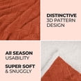 thumbnail image 5 of BNM Fleece Sherpa Reversible Lattice Blanket, Twin, Rust, 5 of 8