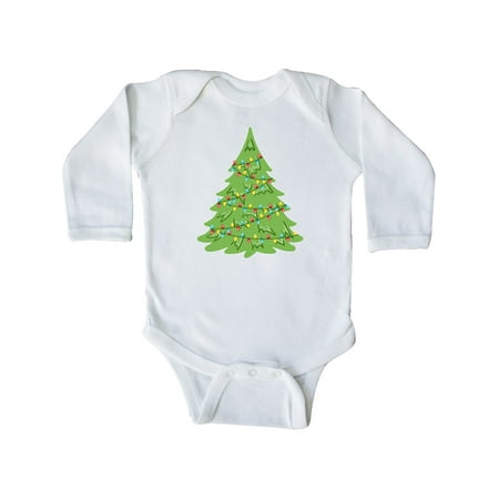 

Inktastic Christmas Tree with Colorful Lights Gift Baby Boy or Baby Girl Long Sleeve Bodysuit