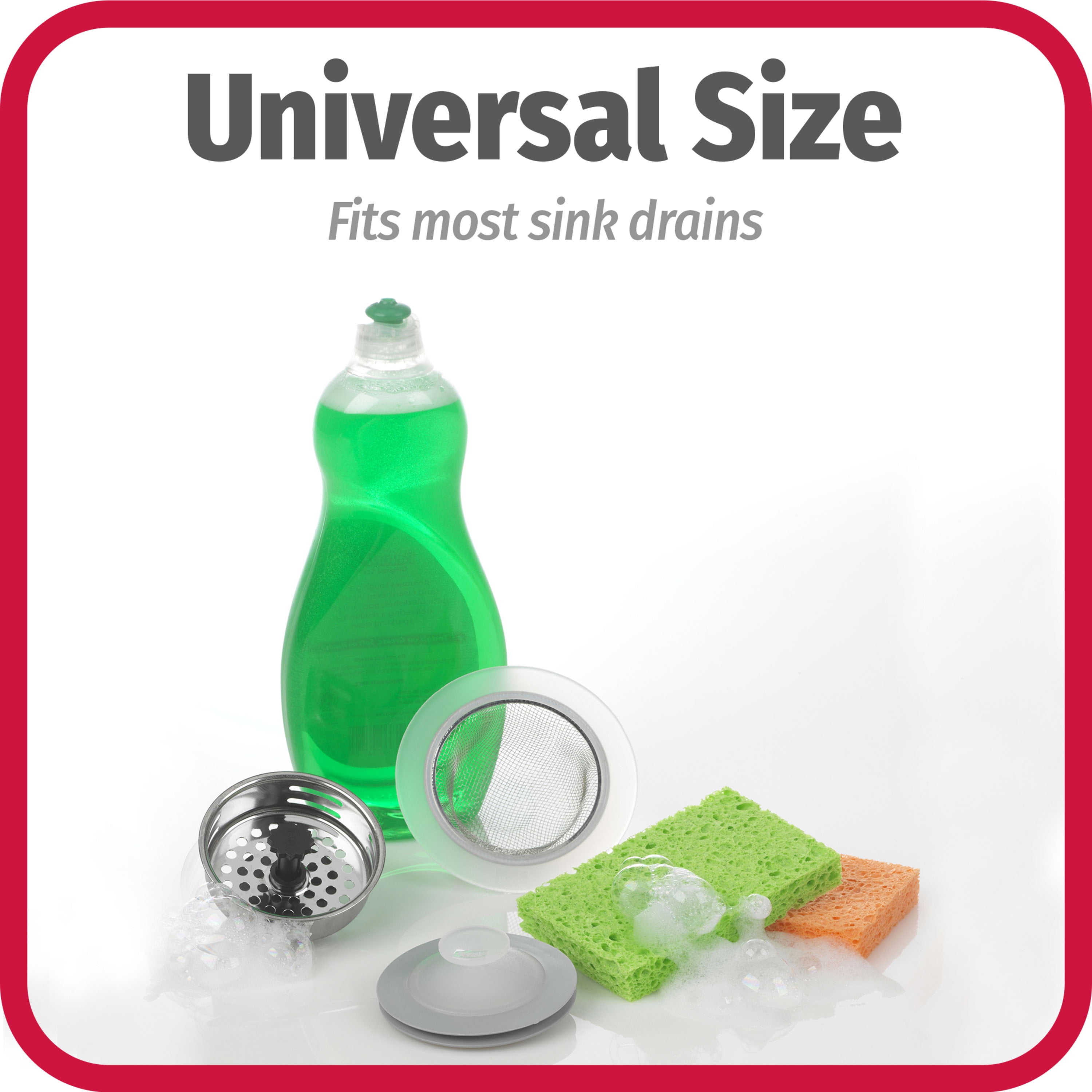 (2 pack) Rubber Sink Drain and Garbage Disposal Stopper, Standard, Clear/Gray, GoodCook