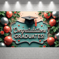 thumbnail image 5 of Pink Theme Graduation Banner Gold Stars Congrats Display Glitter Design Pink Balloons Grad Backdrop for Graduation Ceremony College Graduation Grad Party, 5 of 9