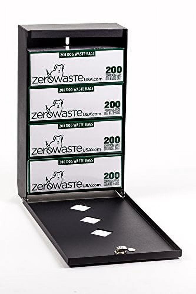 Mini Dog Waste Station / Roll Bag System (Black)