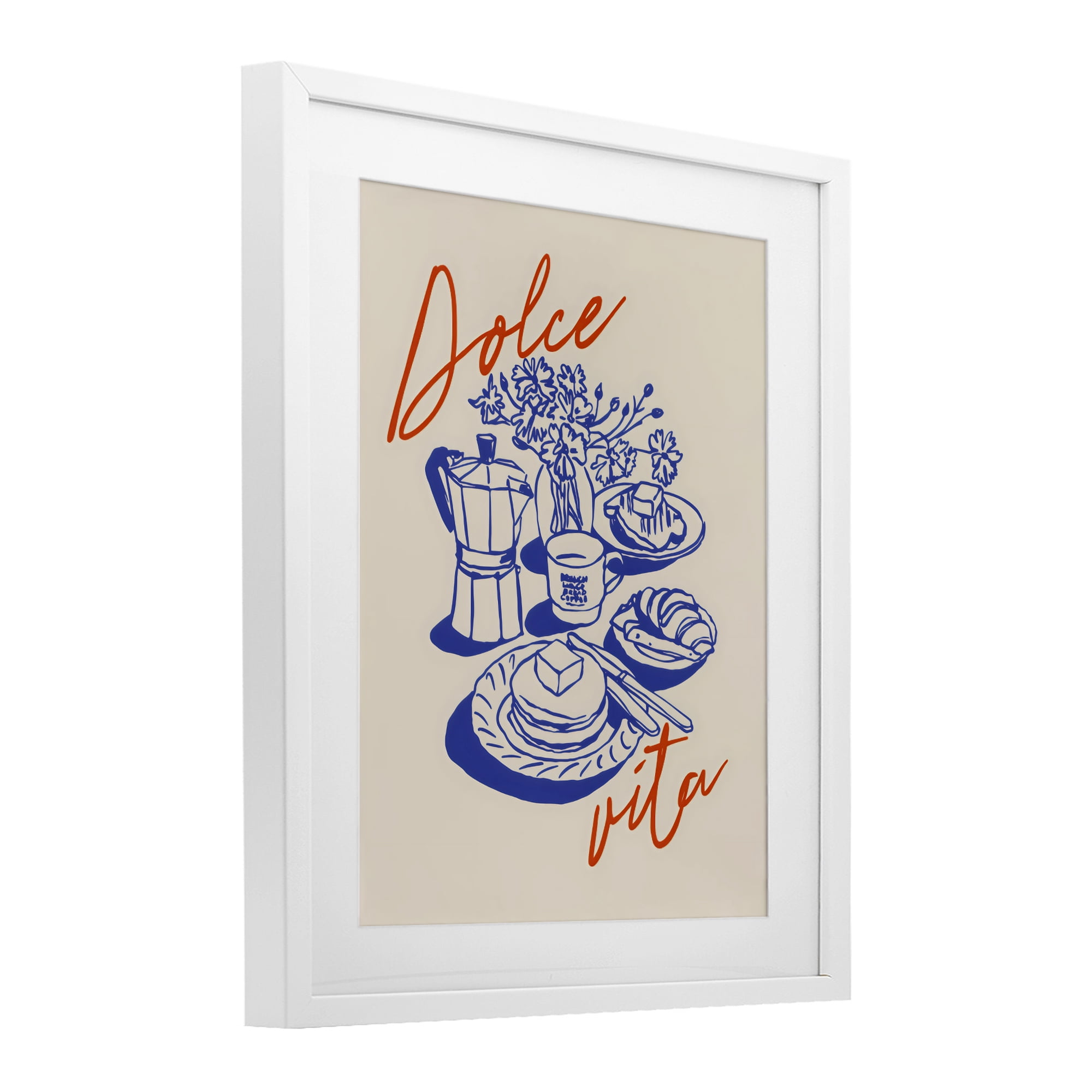 Stupell Industries Retro Breakfast Morning Spread White Framed Print Under Glass, design by The Prints Vibe