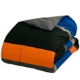 Twin Comforter Set, Rugby Stripe Orange Reversible Bed in a Bag