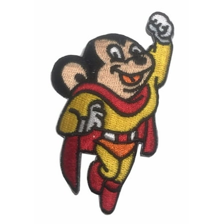 Mighty Mouse Action 3 Inch Embroidered Iron On Patch