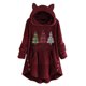 thumbnail image 1 of Abrigo de Invierno de Navidad Para Mujer Tops de Felpa Botón de Moda Con Capucha Con Blusa Suelta de Bolsillo Odeerbi ODB194089, 1 of 6