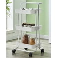 thumbnail image 2 of INTBUYING 3-Tier Rolling Mobile Utility Cart Storage Organizer Mobile Trolley Cart Shelf Kitchen Supply, 2 of 5