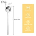 thumbnail image 2 of Uxcell 8Pack 5" Stainless Steel Espresso Spoons Mini Coffee Spoon Teaspoon, Silver, 2 of 7